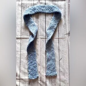 Handmade‎ knitted powder blue scarf super soft and such a great color.